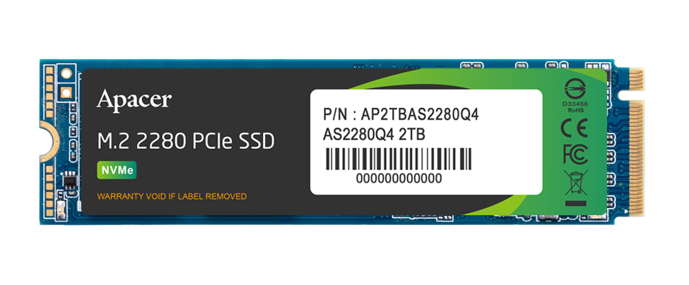 SSD накопитель Apacer AS2280Q4 M.2 2280 2 ТБ (AP2TBAS2280Q4-1) - купить в Москве, цены в интернет-магазинах Мегамаркет