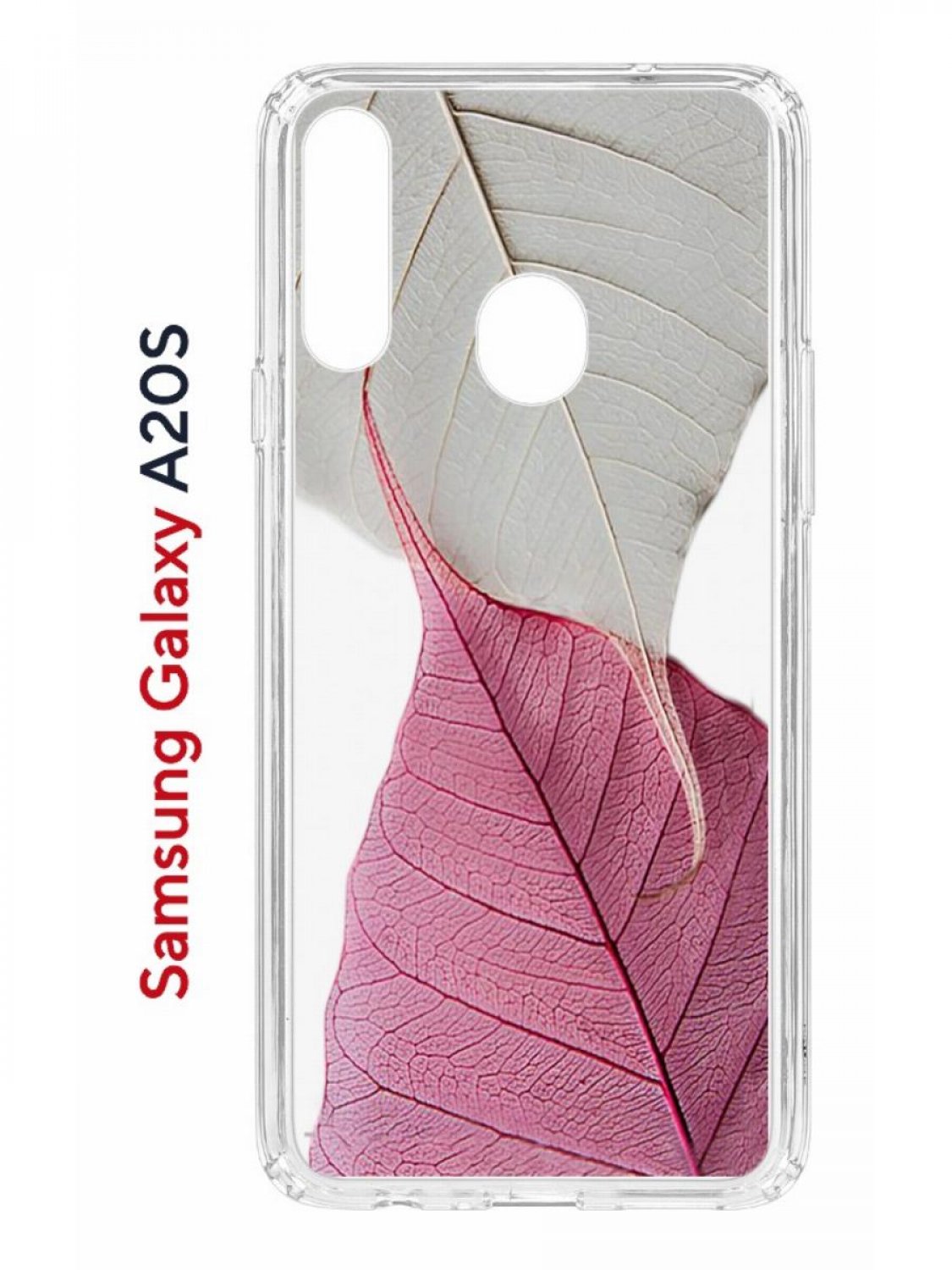 Чехол на Samsung Galaxy A20S с принтом Kruche Print Pink and white,  противоударный бампер - купить в kupi-chehol, цена на Мегамаркет