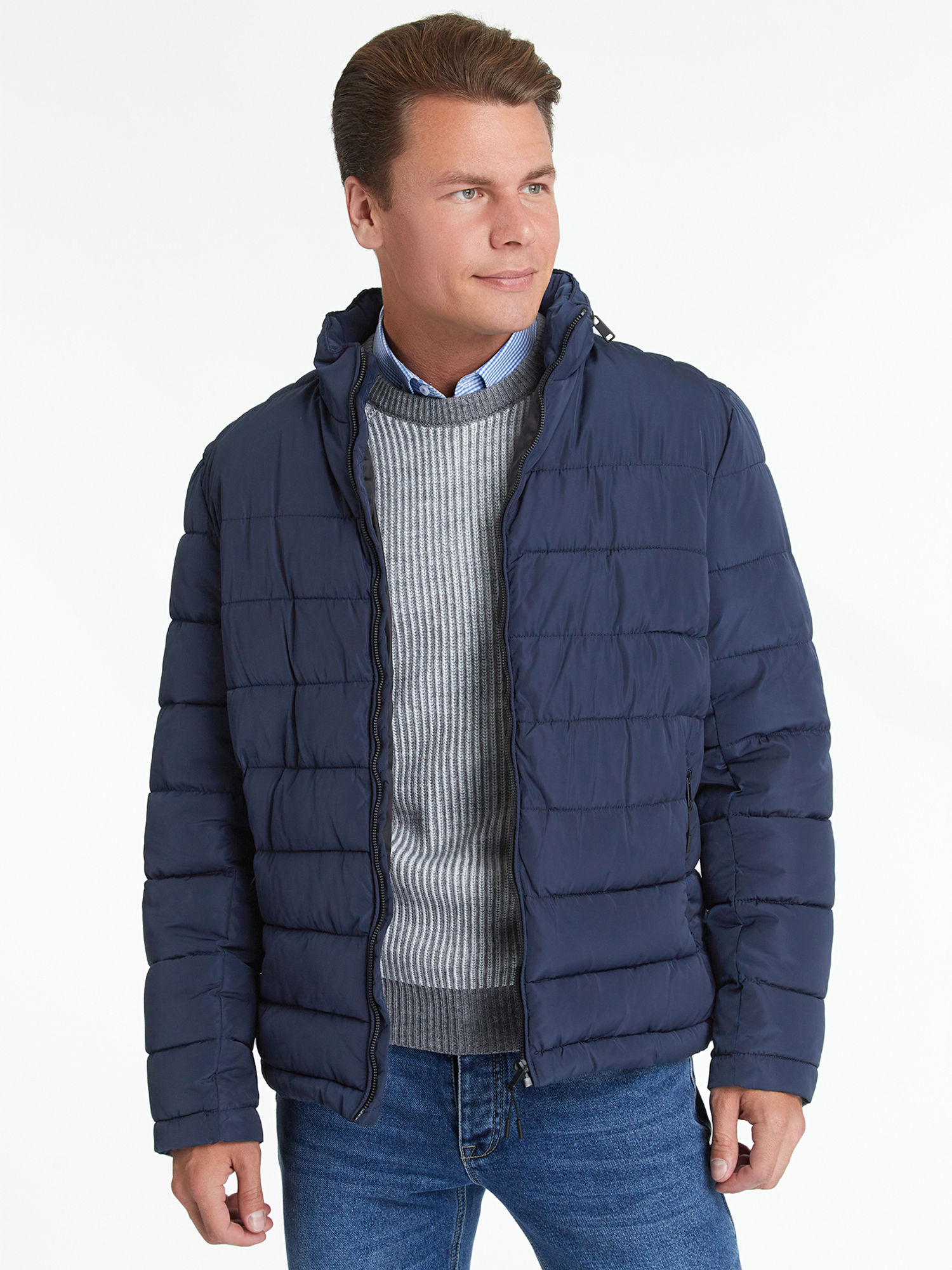 Куртка мужская oodji 1L111053M-1 синяя XL - купить в Москве, цены на Мегамаркет