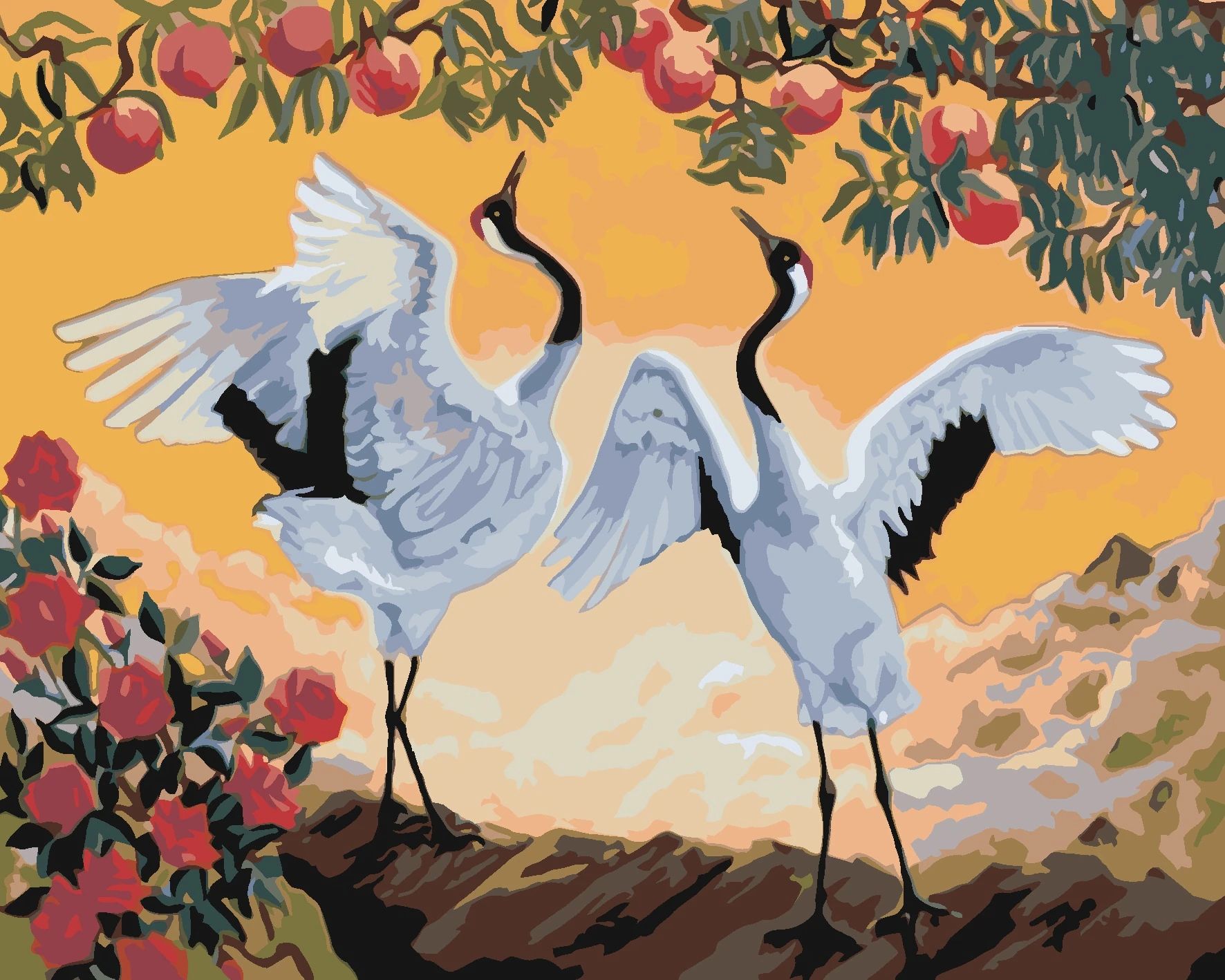 Картины в китайском стиле. Журавлиные цветы. Журавлиные цветы. Белый журавль китай. Журавлиные цветы.