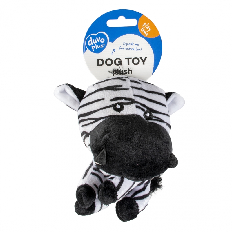 Мягкая игрушка для собак Duvo+ Мини Зебра, белый, черный, 14 см