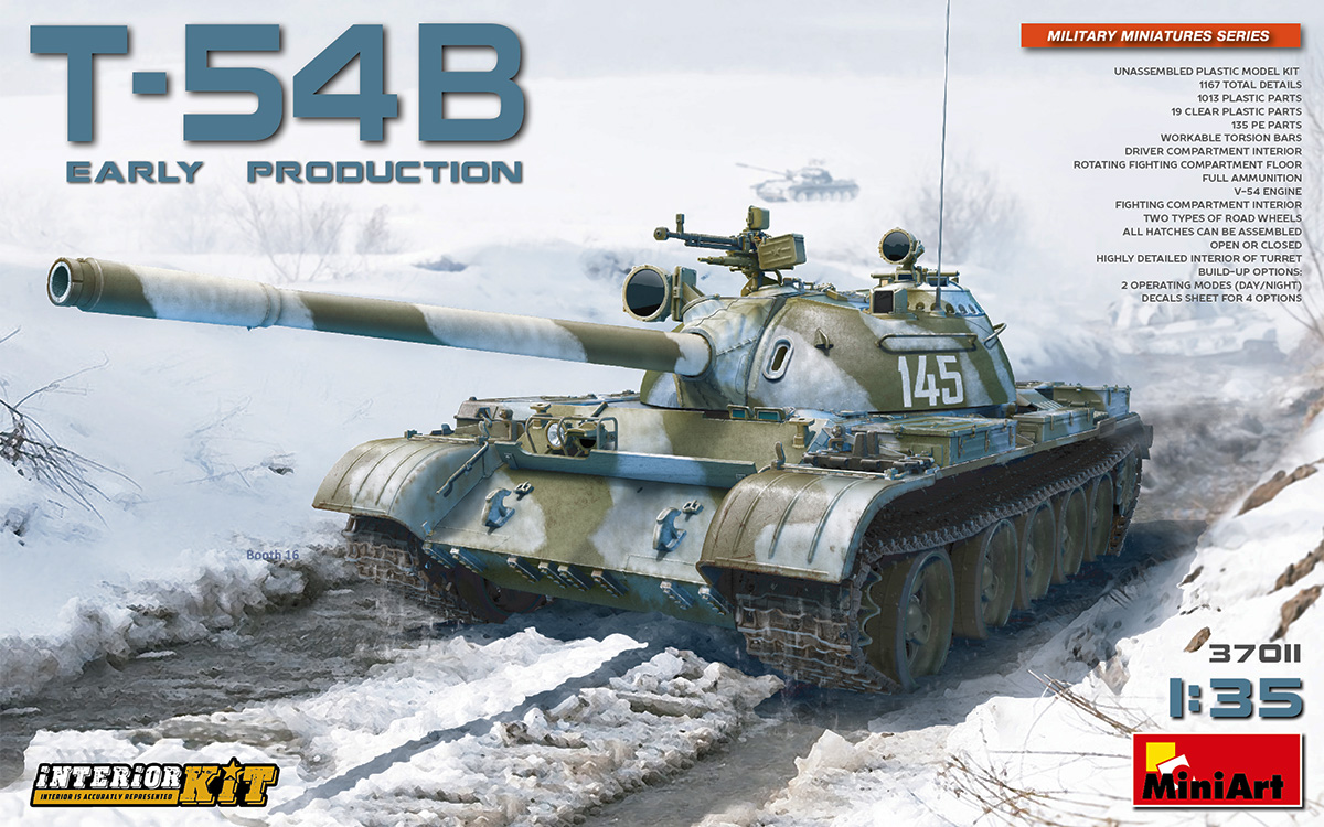 Сборная модель MiniArt 1/35 Soviet Medium Tank T-54B Early production 37011