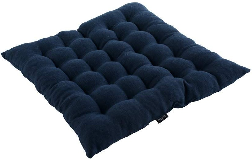 Подушка на стул полиэстер темно-синяя стеганая 40 х 40 х 3,5 см