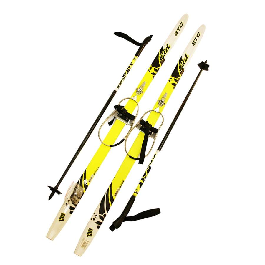 Лыжный комплект с кабельным креплением (лыжи, палки, крепления) 110 STC степ,  KID Lemon