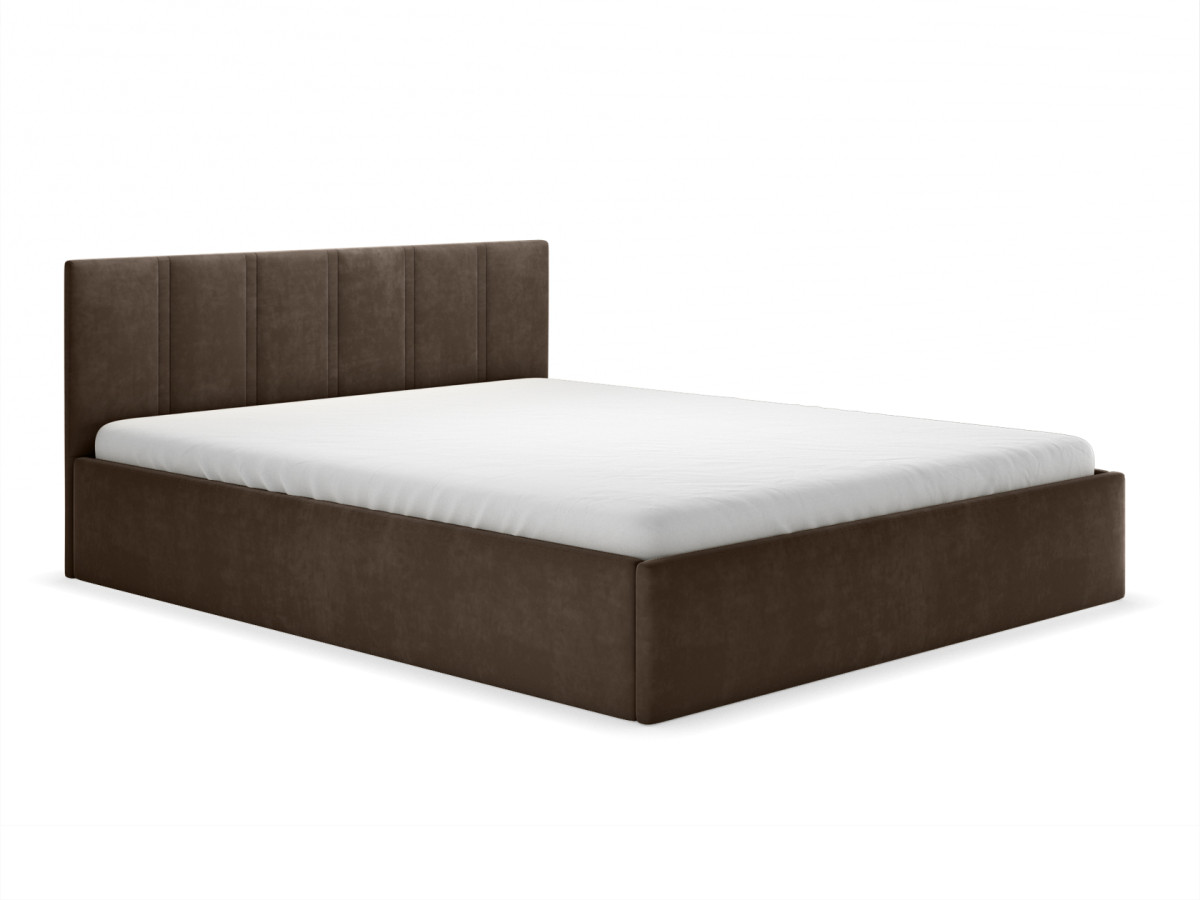 Двуспальная кровать Первый Мебельный Кери Коричневый, велюр 160х200 см - купить в Первый мебельный, цена на Мегамаркет