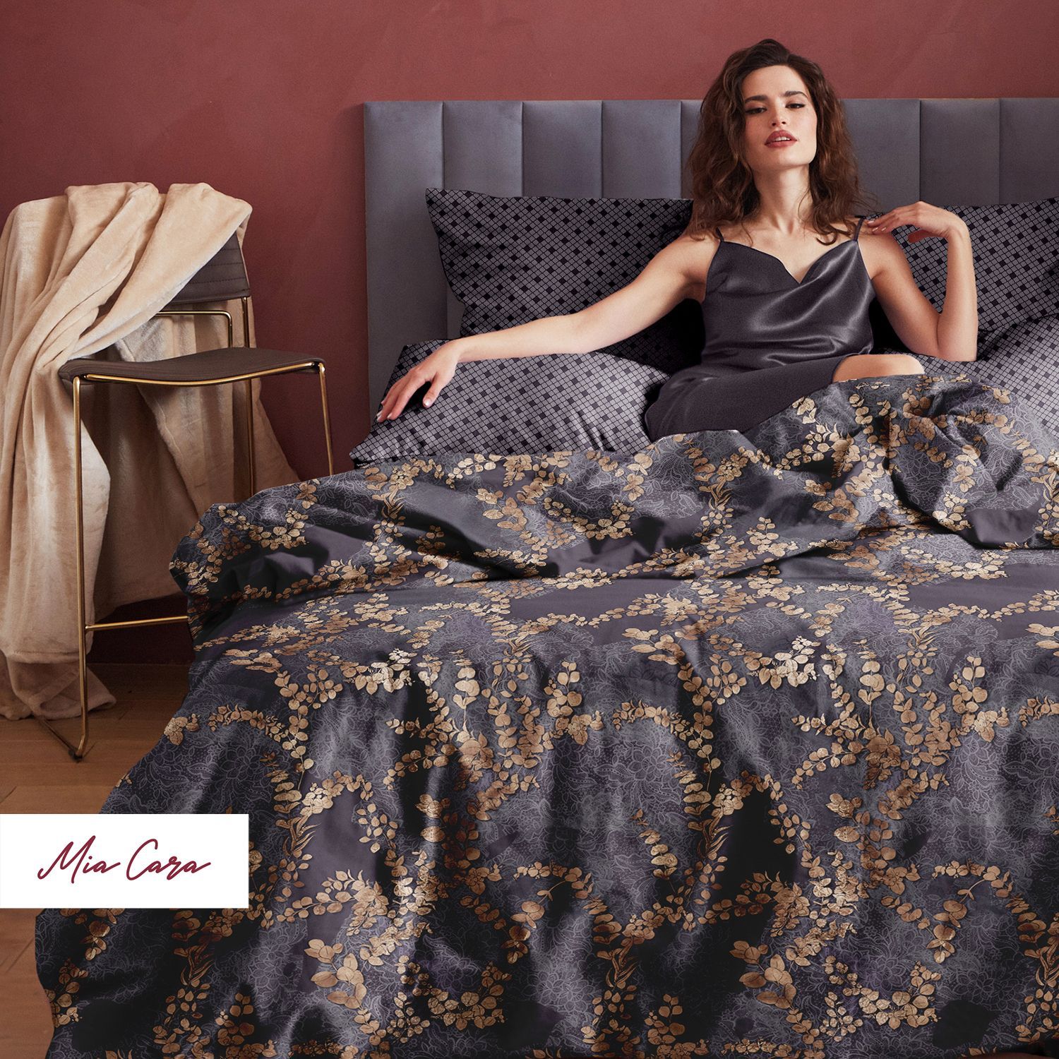 Купить комплект постельного белья евро перкаль Mia Cara 70х70 Таинственный сад, цены в интернет-магазине на Мегамаркет | 100044184221