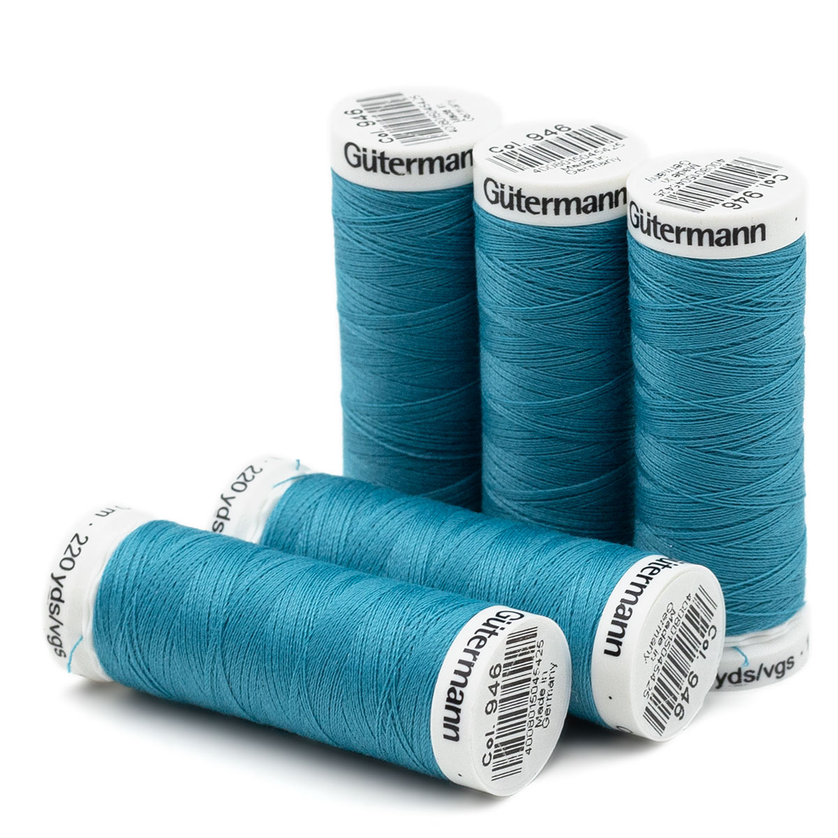 Купить нить Gutermann Sew-all, 748277, для всех материалов, 200 м (946  бирюзово-голубой), 5 шт, цены на Мегамаркет | Артикул: 100043406676