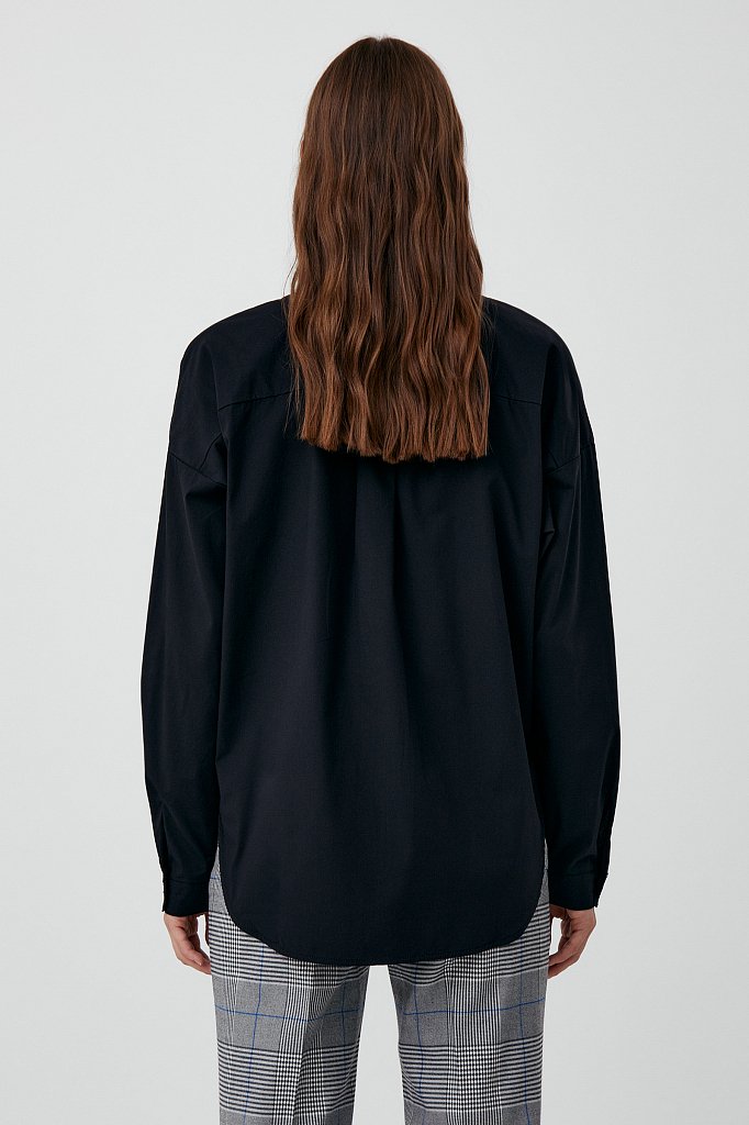 Рубашка женская Finn Flare FAB110112 черная XS