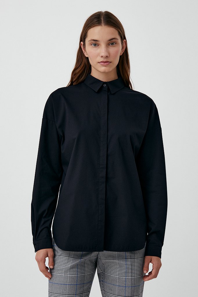 Рубашка женская Finn Flare FAB110112 черная XS