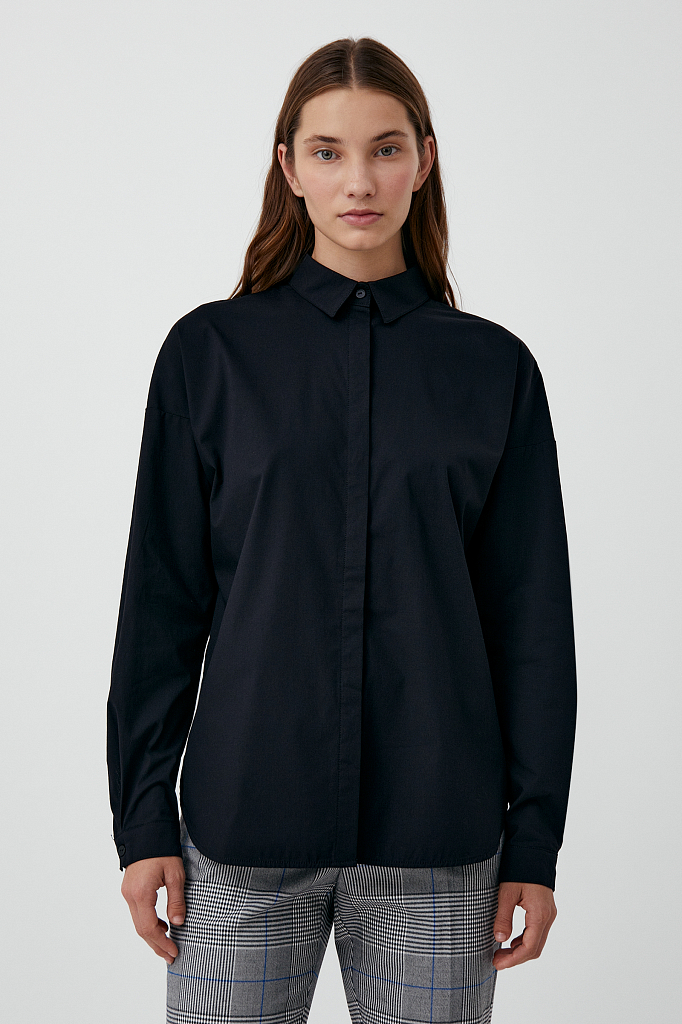 Рубашка женская Finn Flare FAB110112 черная 2XL