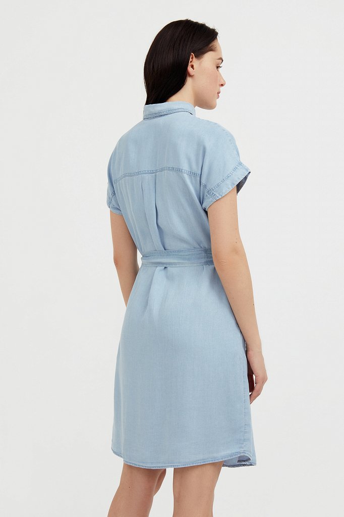 Платье женское Finn Flare S21-15007 голубое 42