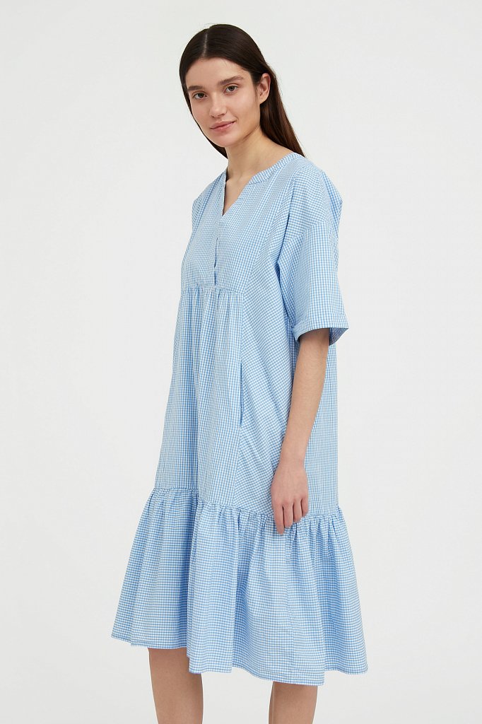 Платье женское Finn Flare S21-14056 голубое 56