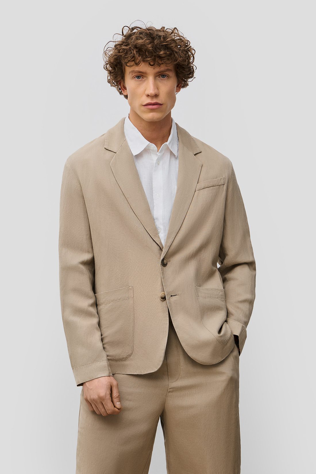 Пиджак мужской Baon B6223002 коричневый L - купить на Мегамаркет