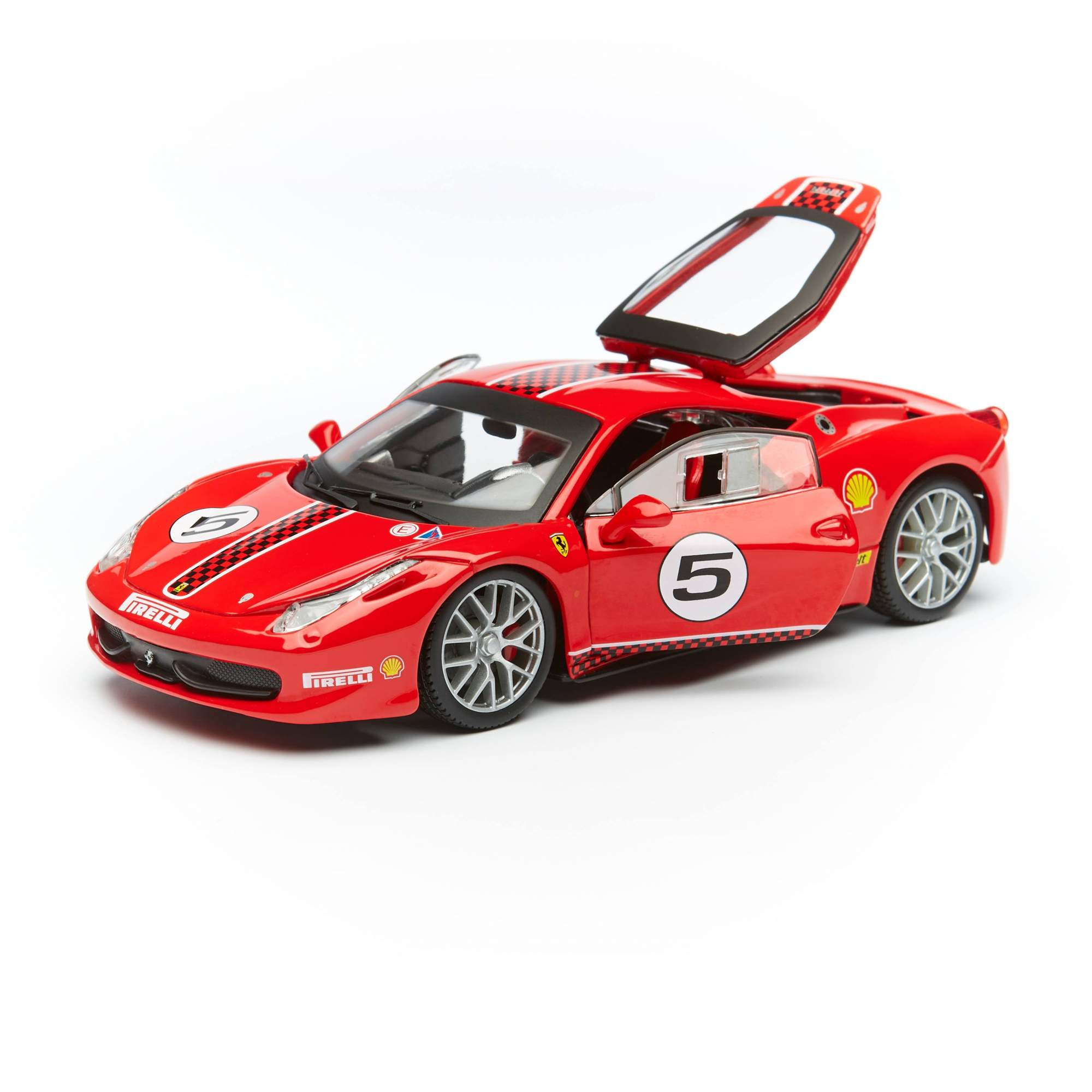 Купить bburago Коллекционная Машинка Феррари 1:24 Ferrari 458 Challenge,  красный, цены на Мегамаркет