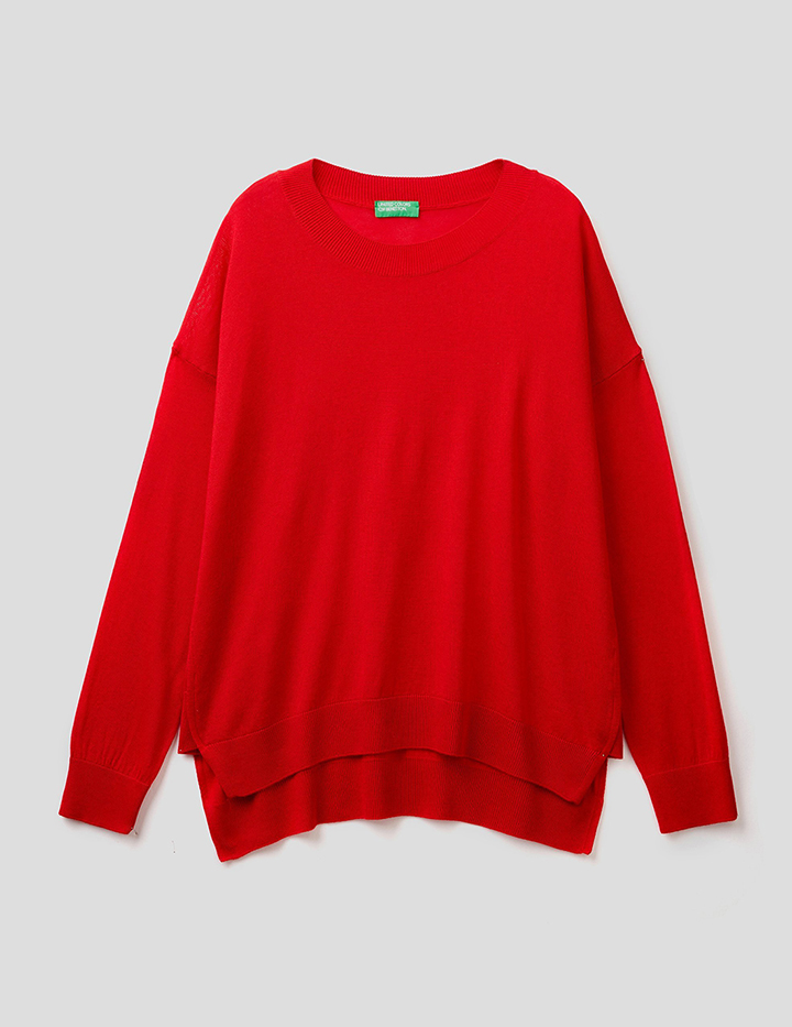 Джемпер женский United Colors of Benetton 21A_1011D1P04 красный XL