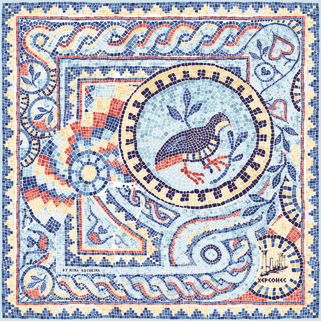 Платок женский РУССКИЕ В МОДЕ 0141 голубой, 90х90 см