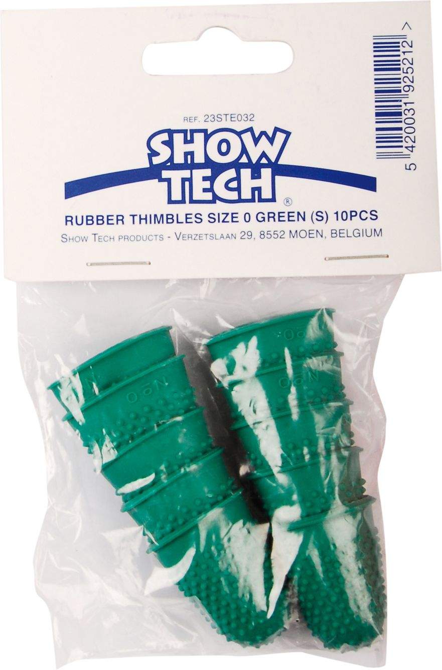 Набор напальчников для тримминга Show Tech Rubber Green S (арт. 23STE032) 10 шт