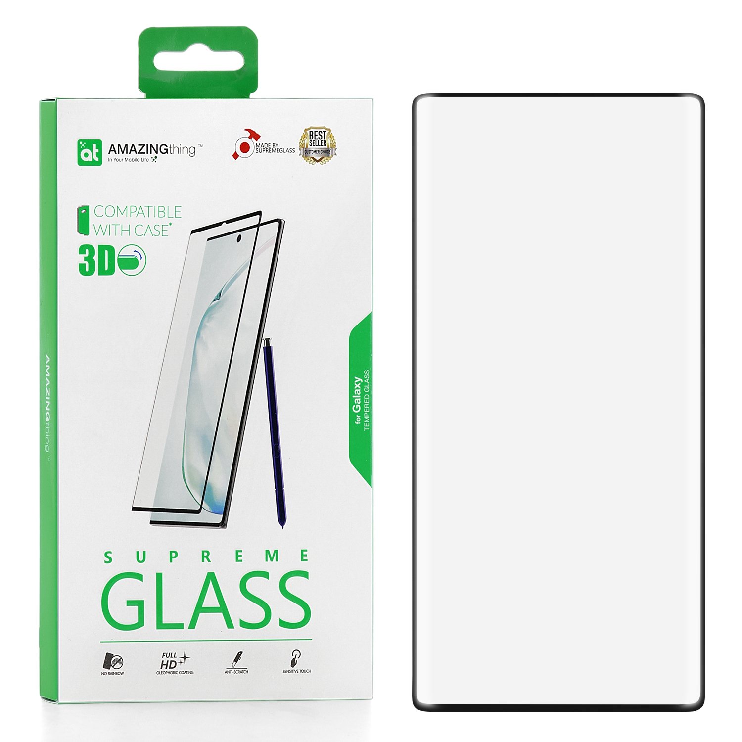 Защитное стекло для Samsung Galaxy Note 10 Amazingthing SupremeGlass Full Screen 3D Black