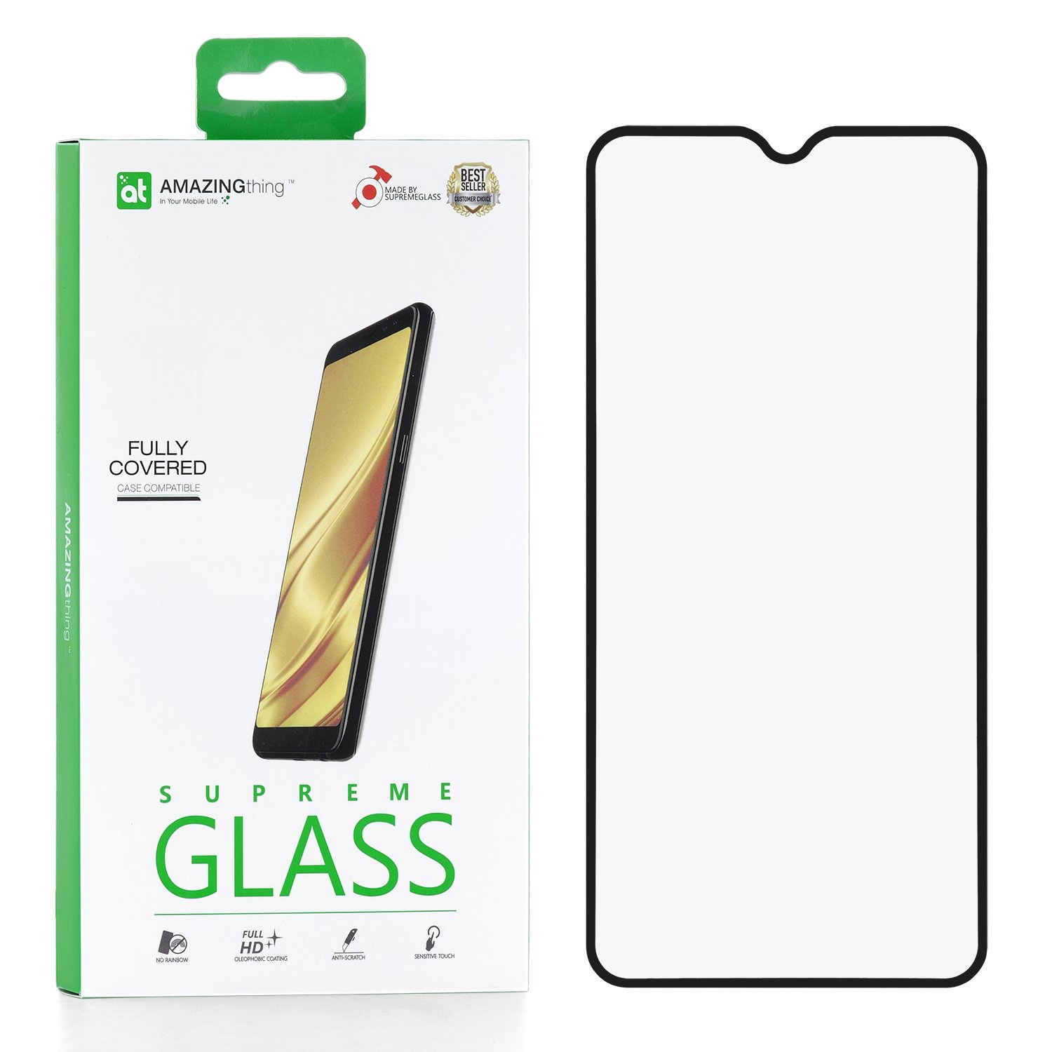 Защитное стекло для Samsung Galaxy A10 Amazingthing SupremeGlass Full Glue  Black 0.3mm, купить в Москве, цены в интернет-магазинах на Мегамаркет