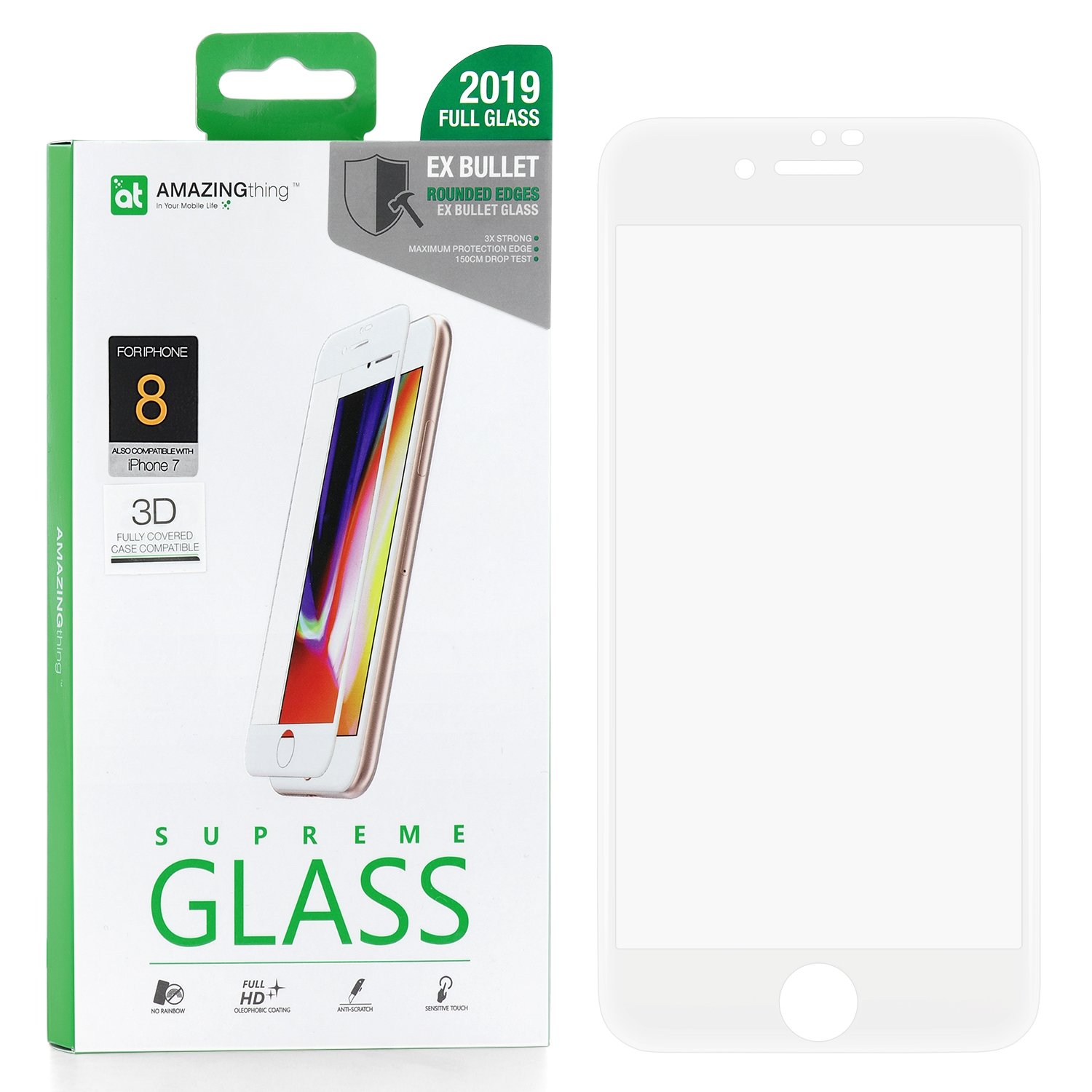 Защитное стекло AMAZINGthing SupremeGlass Extra Hard 3D White 0.3mm для Apple iPhone 7