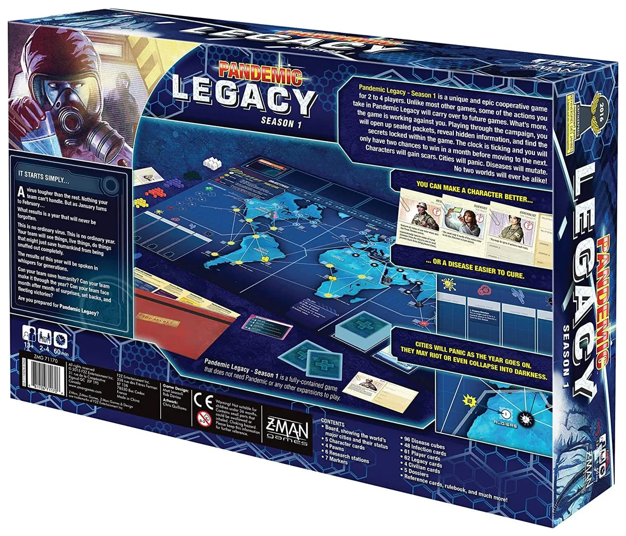 Настольная игра Z-Man Games Pandemic: Legacy - Season 1 blue box ZMG71170-B  на англ. яз. – купить в Москве, цены в интернет-магазинах на Мегамаркет