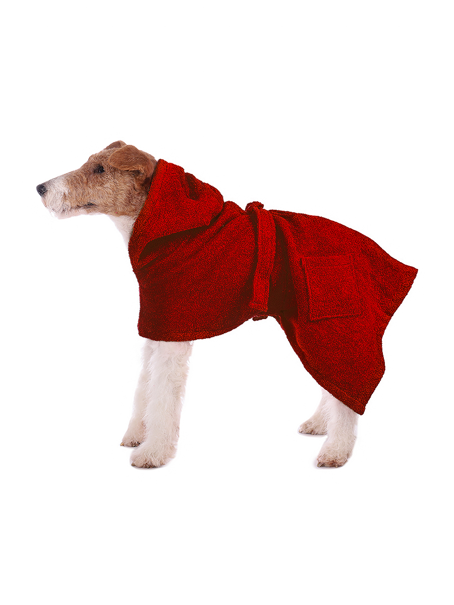 Халат для собак Монморанси ,  унисекс, красный, XXL, длина спины 85 см