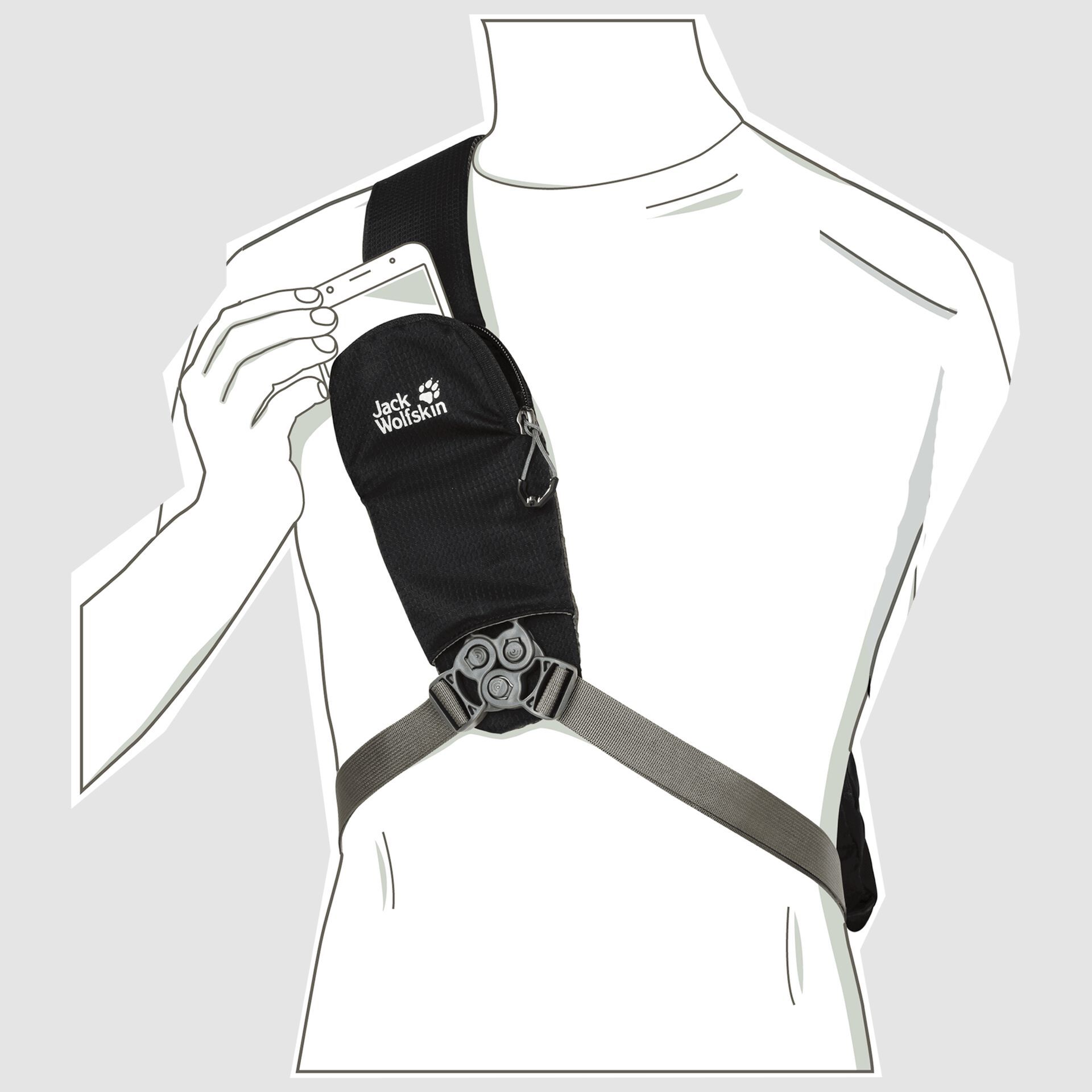Сумка-слинг мужская Jack Wolfskin Delta Bag Air голубая, 45х24х10 