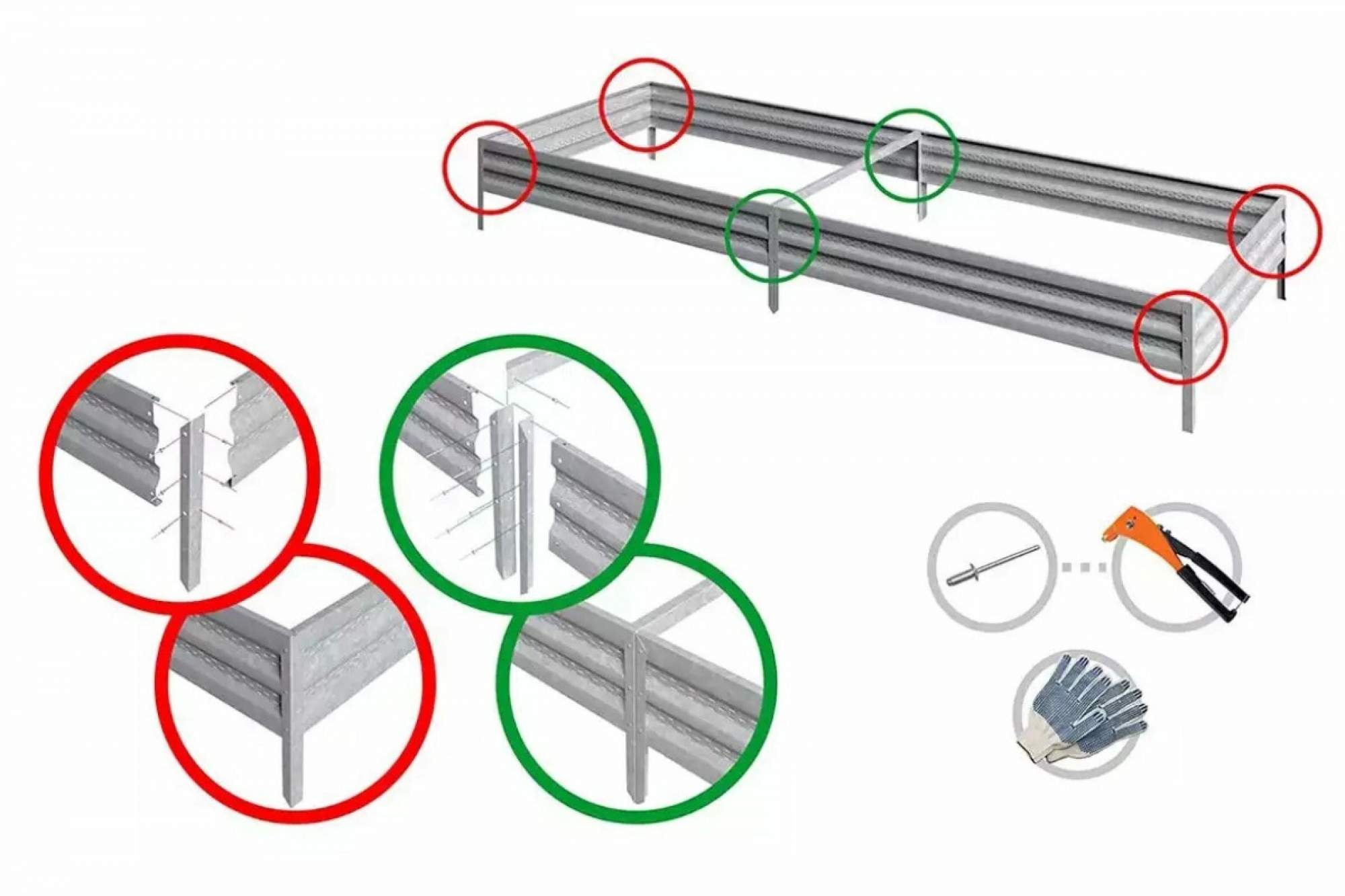 Грядки оцинкованные схема сборки