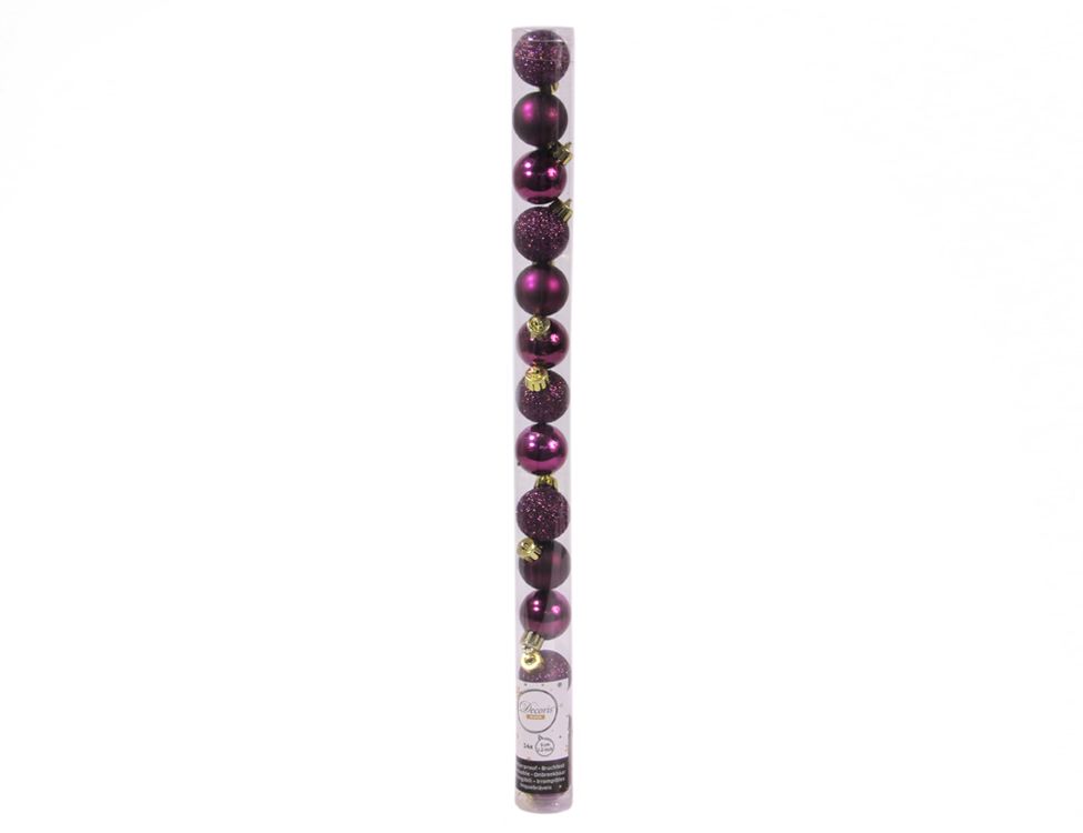Набор шаров на ель Kaemingk 166936 3 см фиолетовый 14 шт.