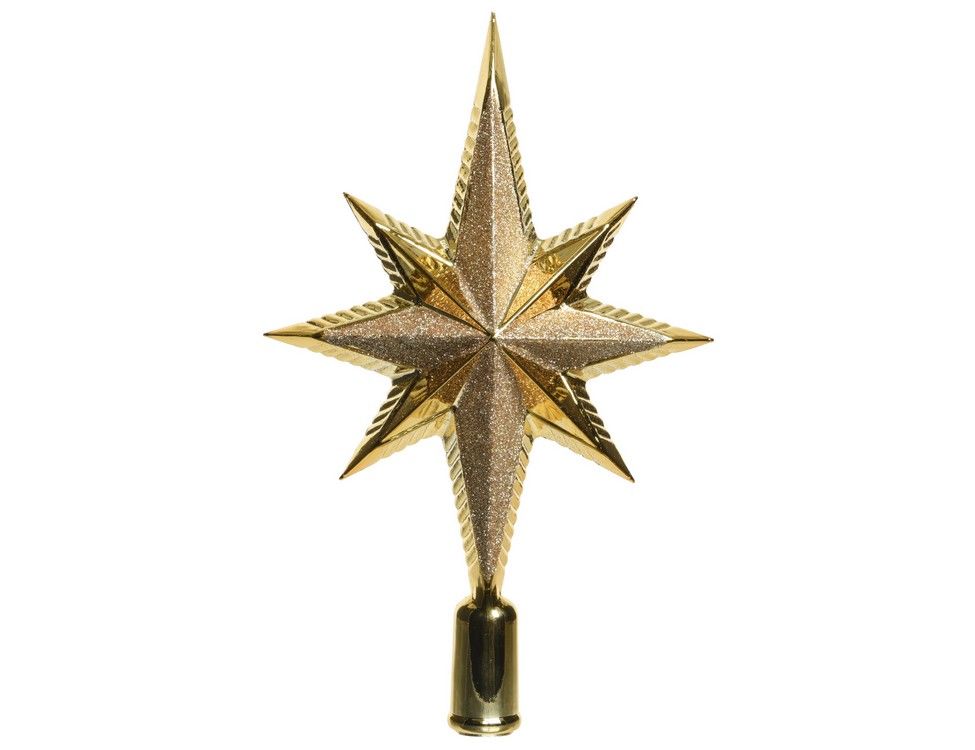 Верхушка на ель Kaemingk Рождественская Звезда 161468 25,5 см золотистый