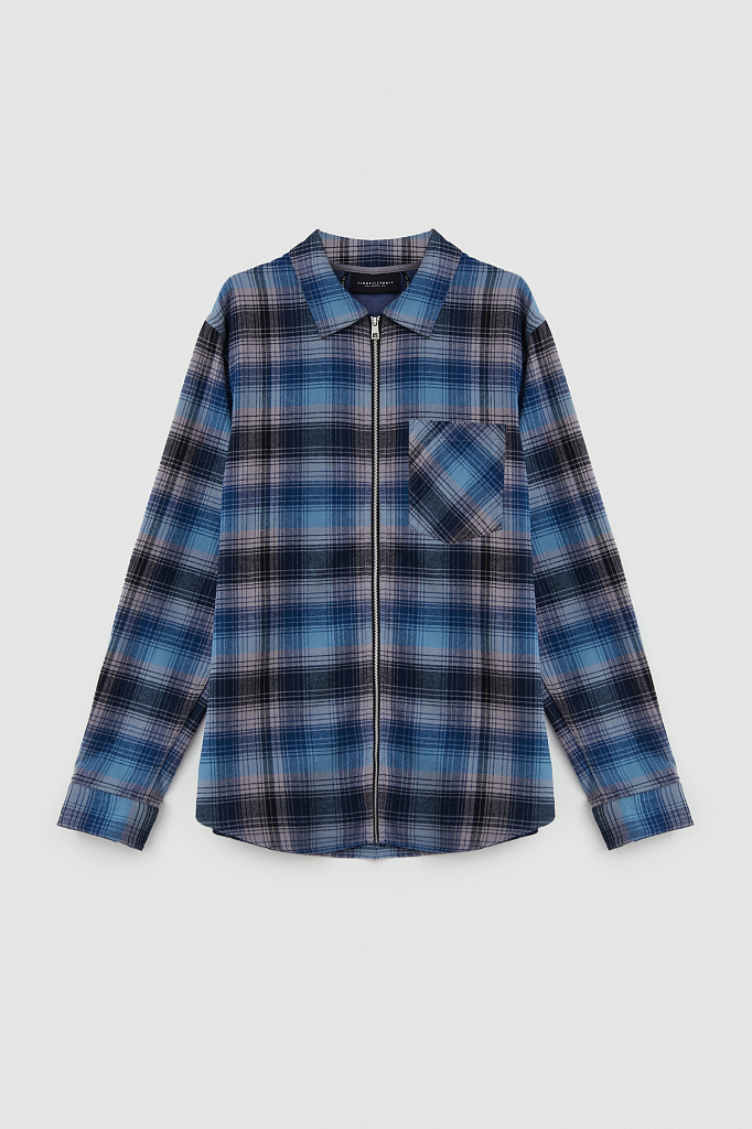 Рубашка мужская Finn Flare FAB21040 синяя 3XL