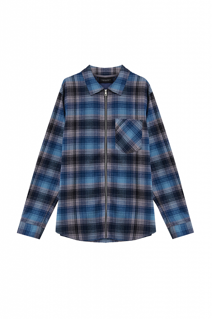 Рубашка мужская Finn Flare FAB21040 синяя XL