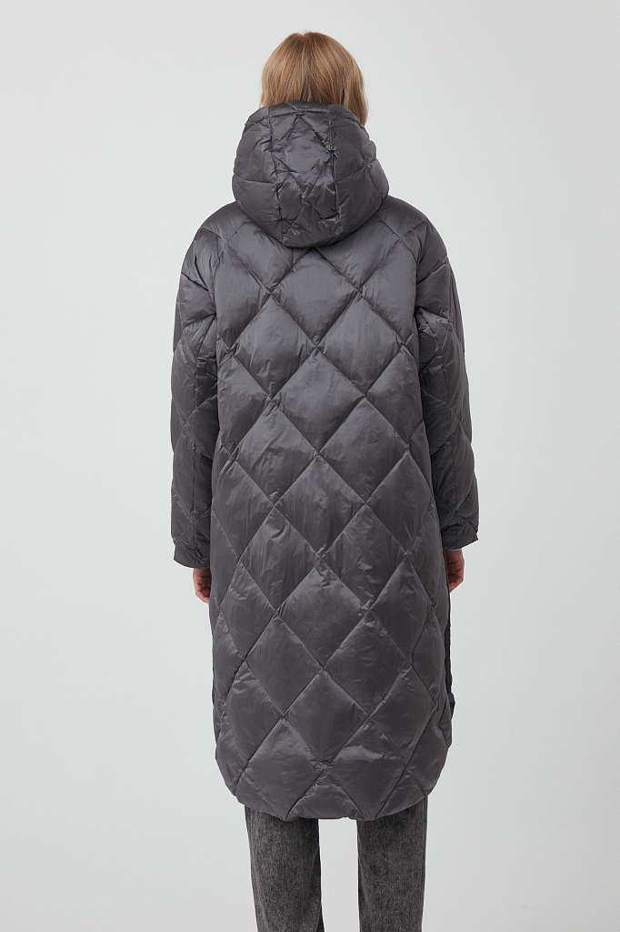 Пуховик-пальто женский Finn Flare FAB11052 серый 2XL
