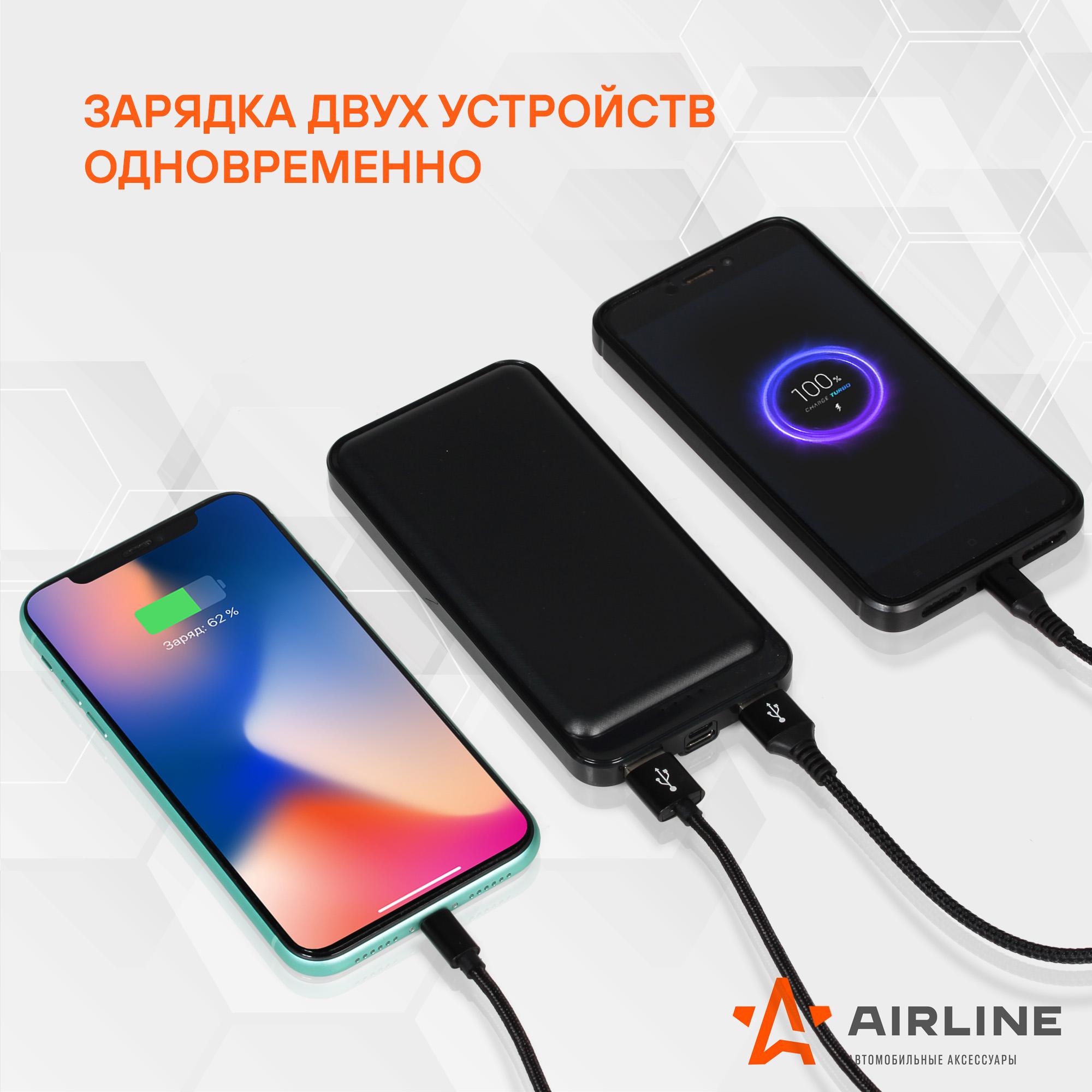 Внешний аккумулятор Airline Power Bank 10000mAh Black AEAB001 - купить в  Москве, цены в интернет-магазинах Мегамаркет