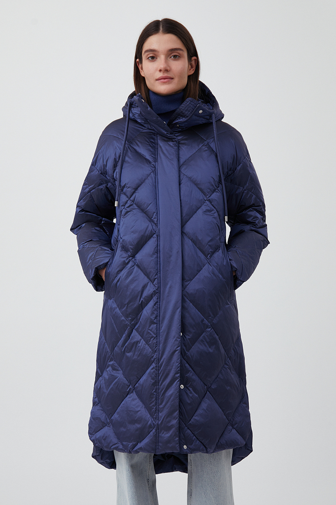 Пуховик-пальто женский Finn Flare FAB11052 синий XL