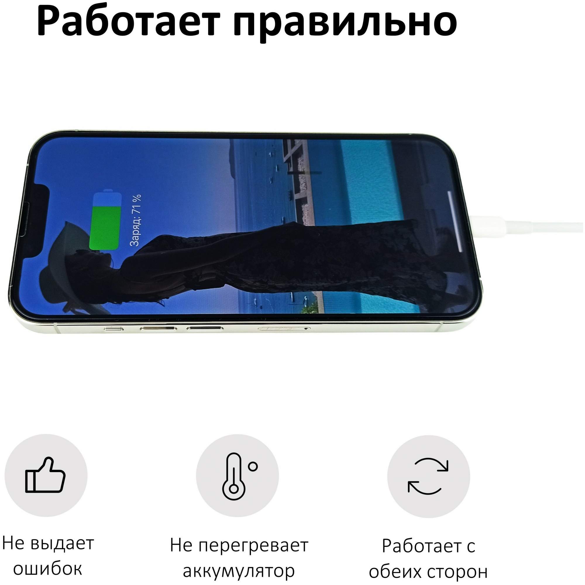 Кабель для Apple iPhone и iPad/Type-C – Lightning, 1 м – купить в Москве,  цены в интернет-магазинах на Мегамаркет