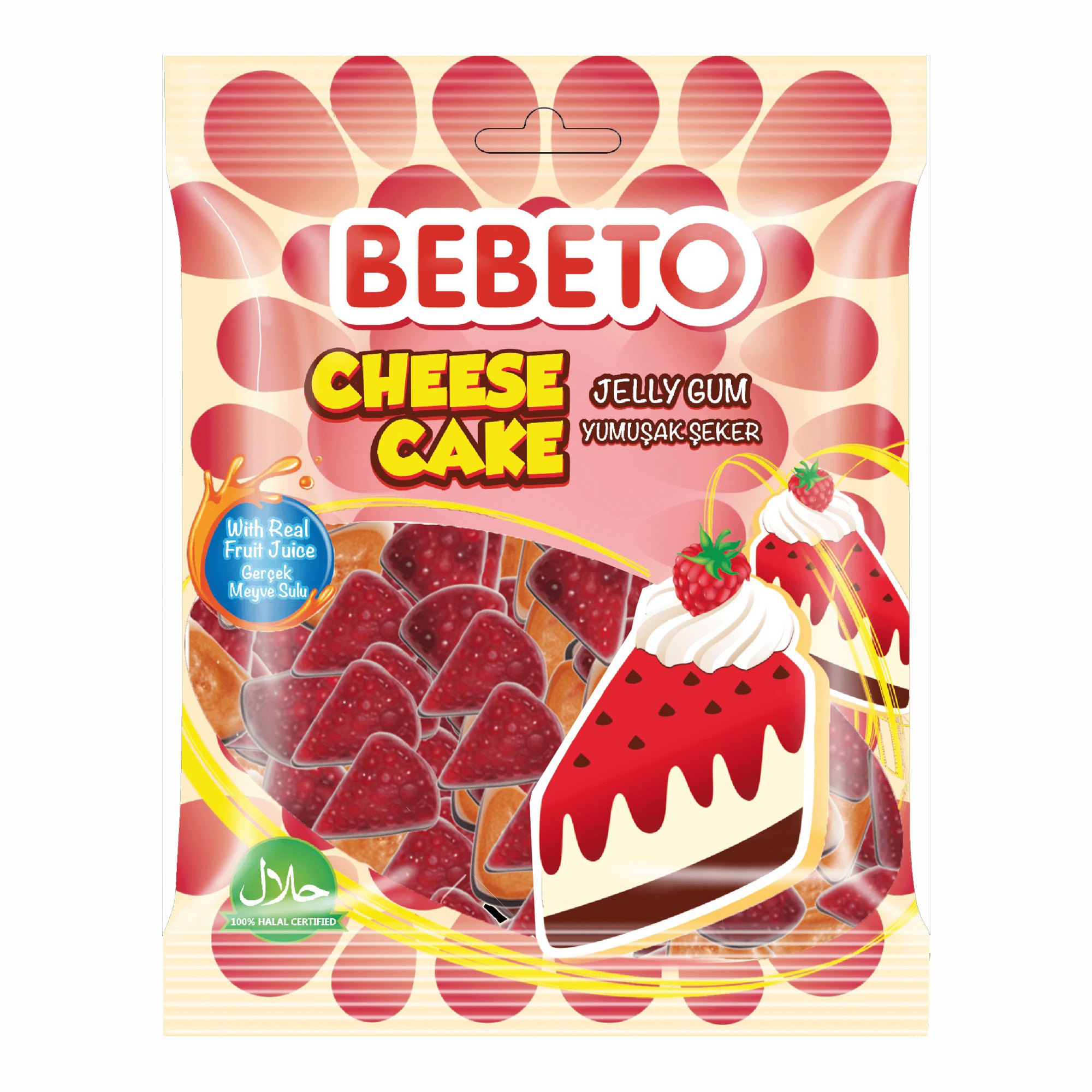 Мармелад Bebeto Cheese Cake со вкусом ванили-малины и вафли жевательный 70 г