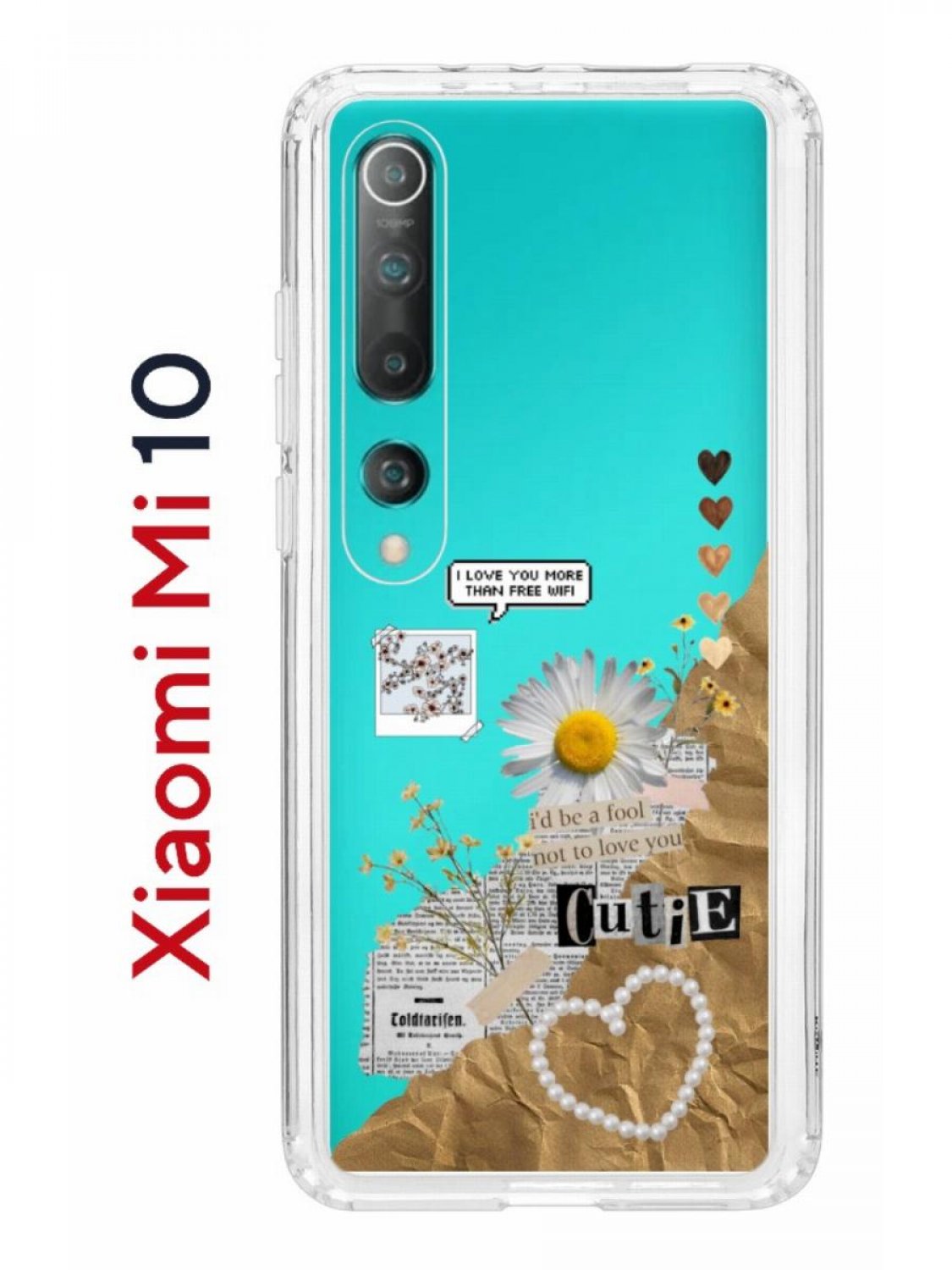 Чехол на Xiaomi Mi 10/Mi 10 Pro Kruche Print Крафтовые наклейки,противоударный  бампер - купить в kupi-chehol, цена на Мегамаркет