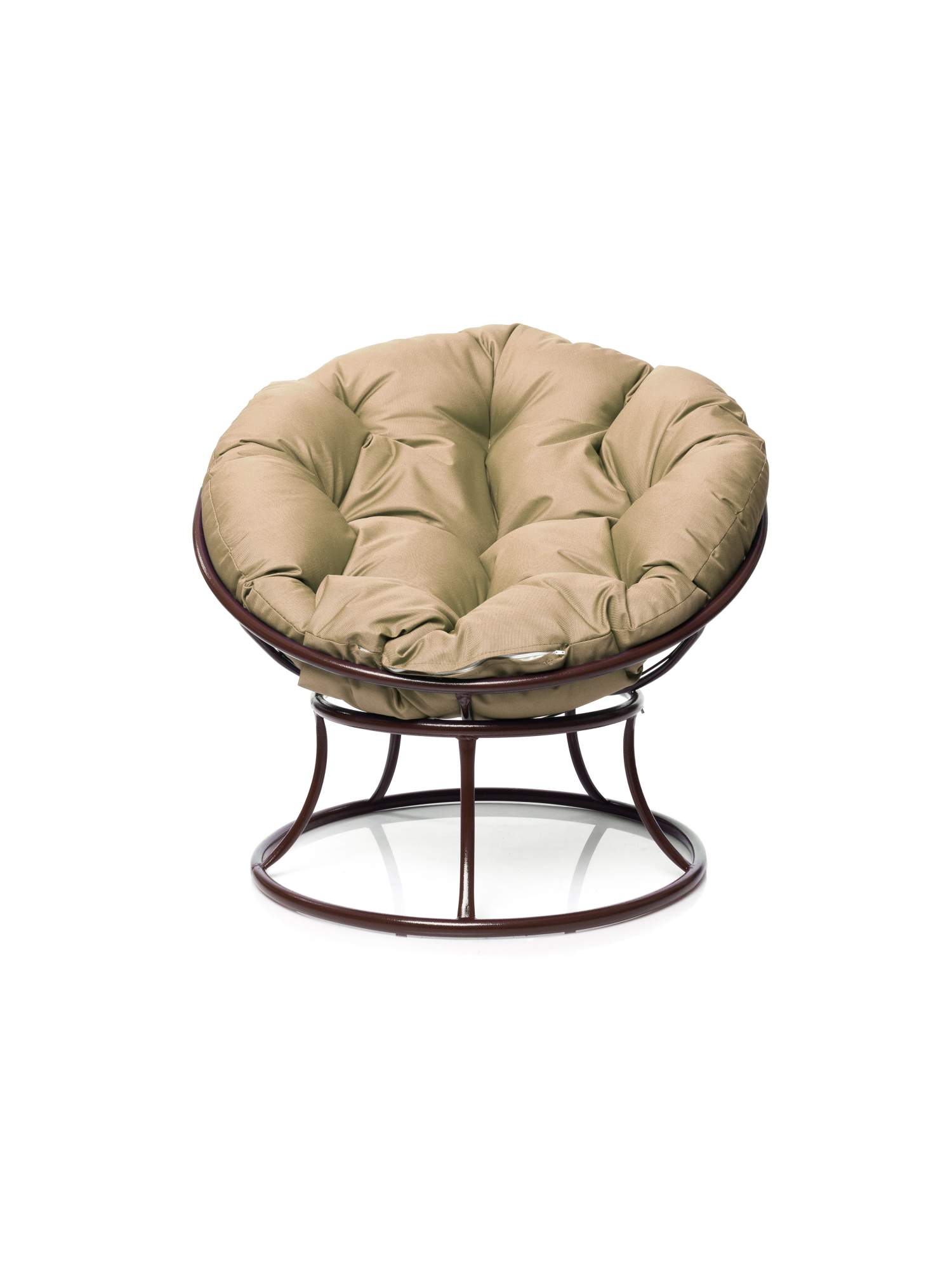 Кресло Папасан мини без ротанга коричневое, бежевая подушка 23073628 - купить в Мебель для дома и дачи, цена на Мегамаркет
