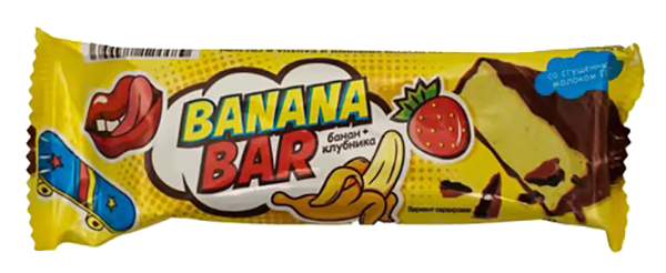 Батончик KDV Banana Bar банан-клубника 35 г