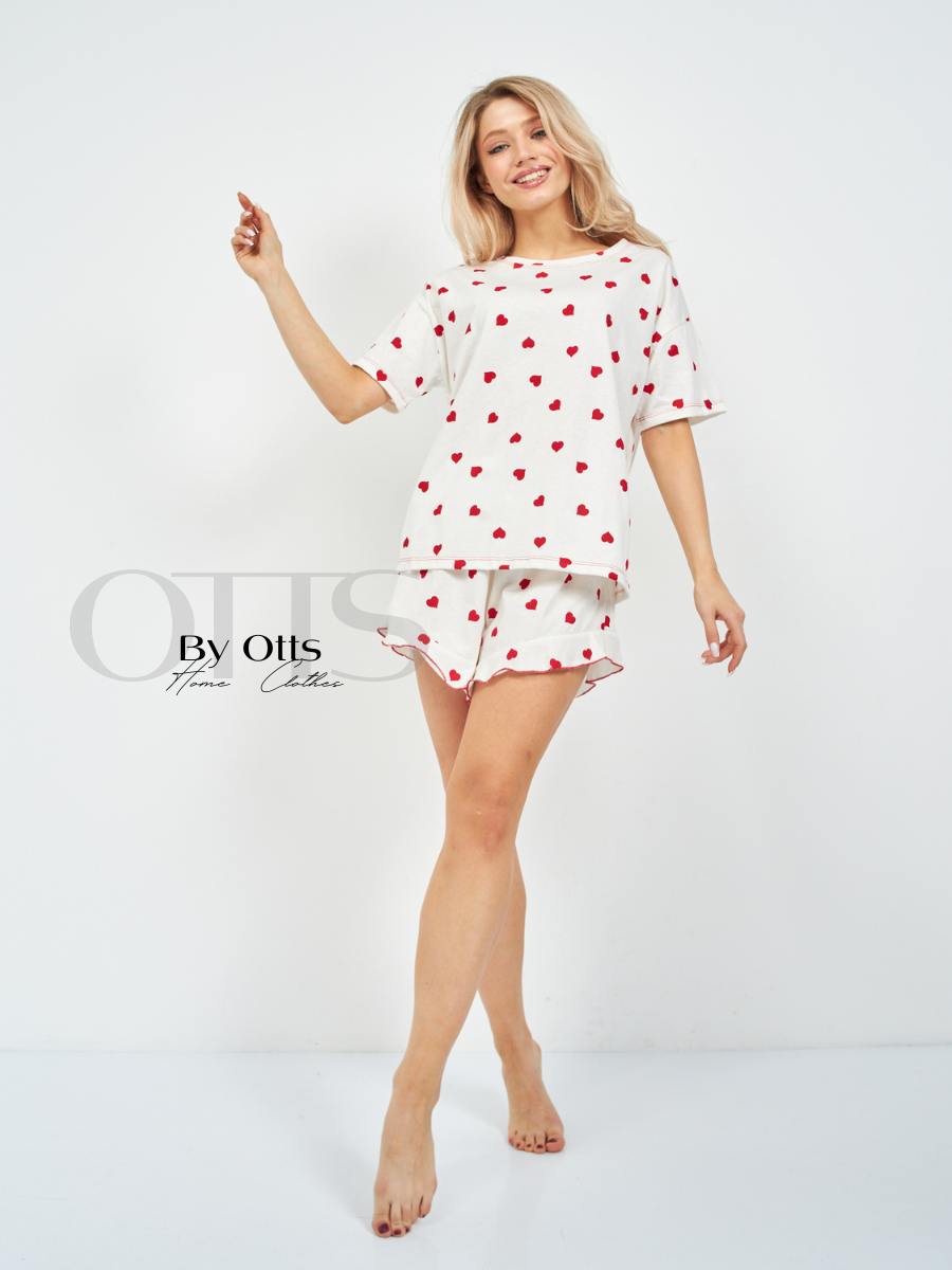 Пижама женская By Otts Home Clothes PSS-00305 белая 42-44 RU - купить в BY OTTS, цена на Мегамаркет