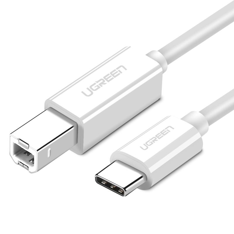 Кабель UGREEN US241 (40560) USB-C 2.0 To USB-B 2.0 для подключения принтера, 1м., белый, купить в Москве, цены в интернет-магазинах на Мегамаркет