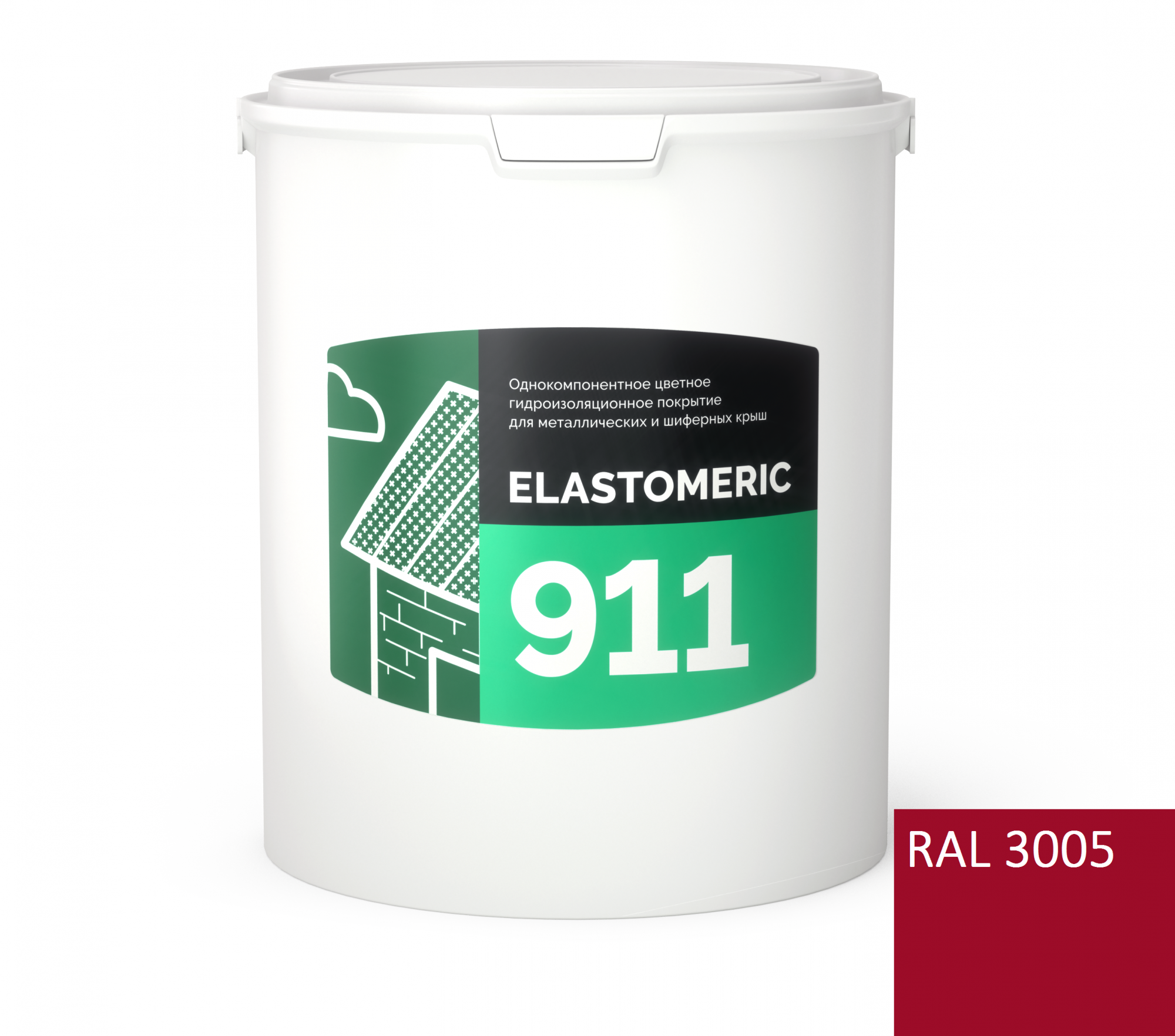 Жидкая резина для кровли, гидроизоляционная мастика Elastomeric-911, RAL 3005, 6кг. - купить в Москве, цены на Мегамаркет | 600016695426