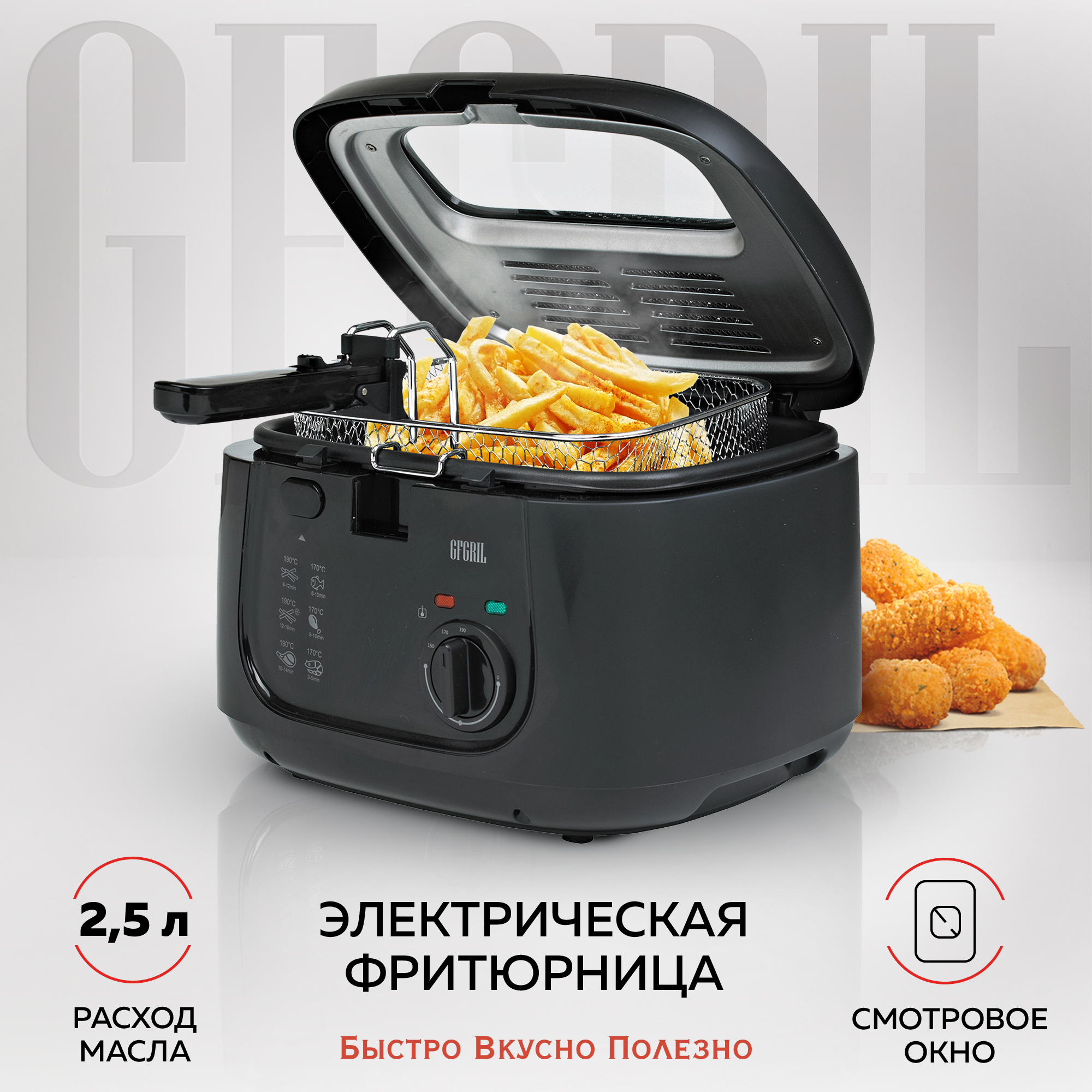 Фритюрница GFgril GFF-05 Compact - отзывы покупателей на маркетплейсе  Мегамаркет | Артикул: 100000010677