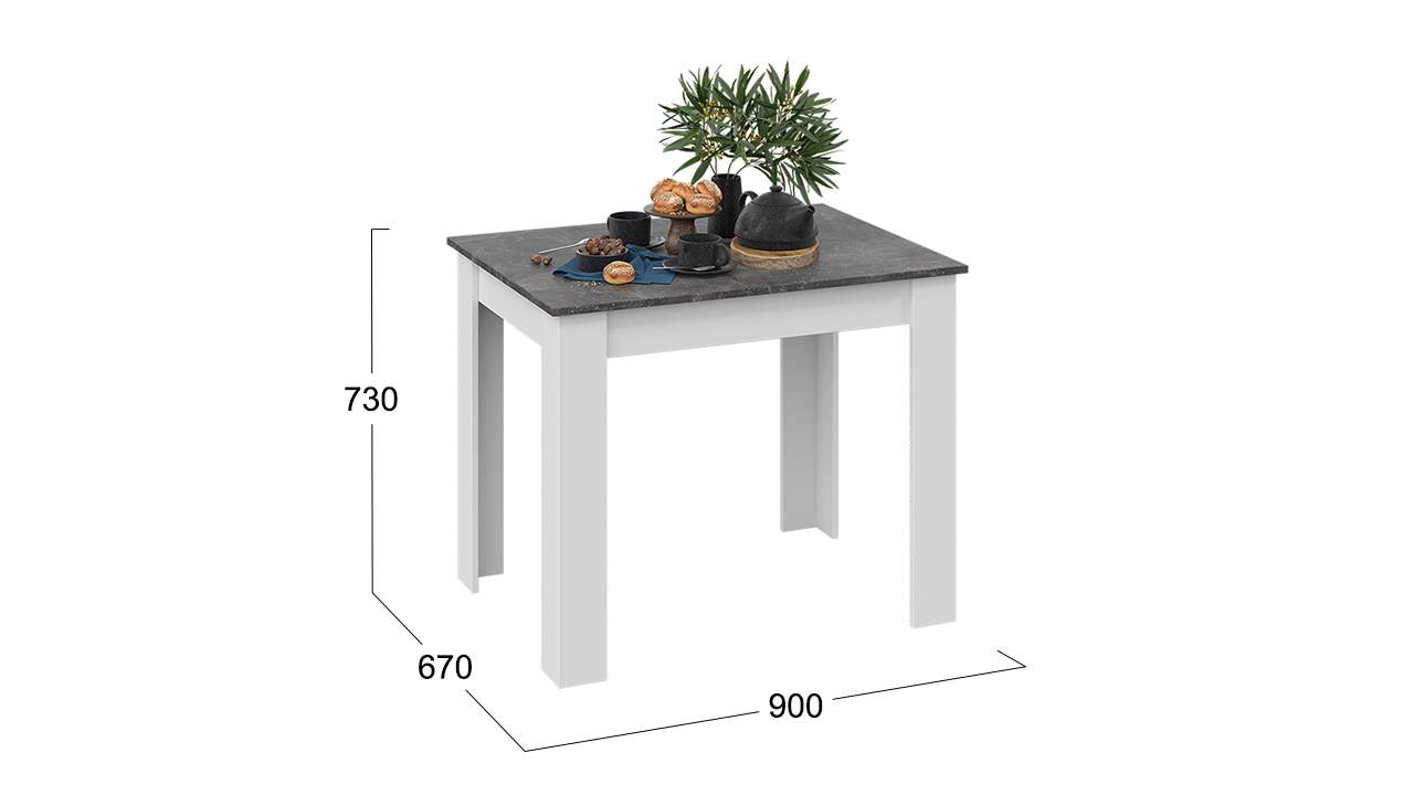 Стол нераскладной обеденный белый