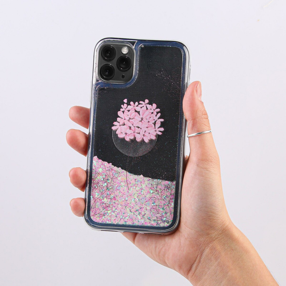 Чехол Like me для iPhone 11 Pro с блестками внутри, Flower, купить в  Москве, цены в интернет-магазинах на Мегамаркет