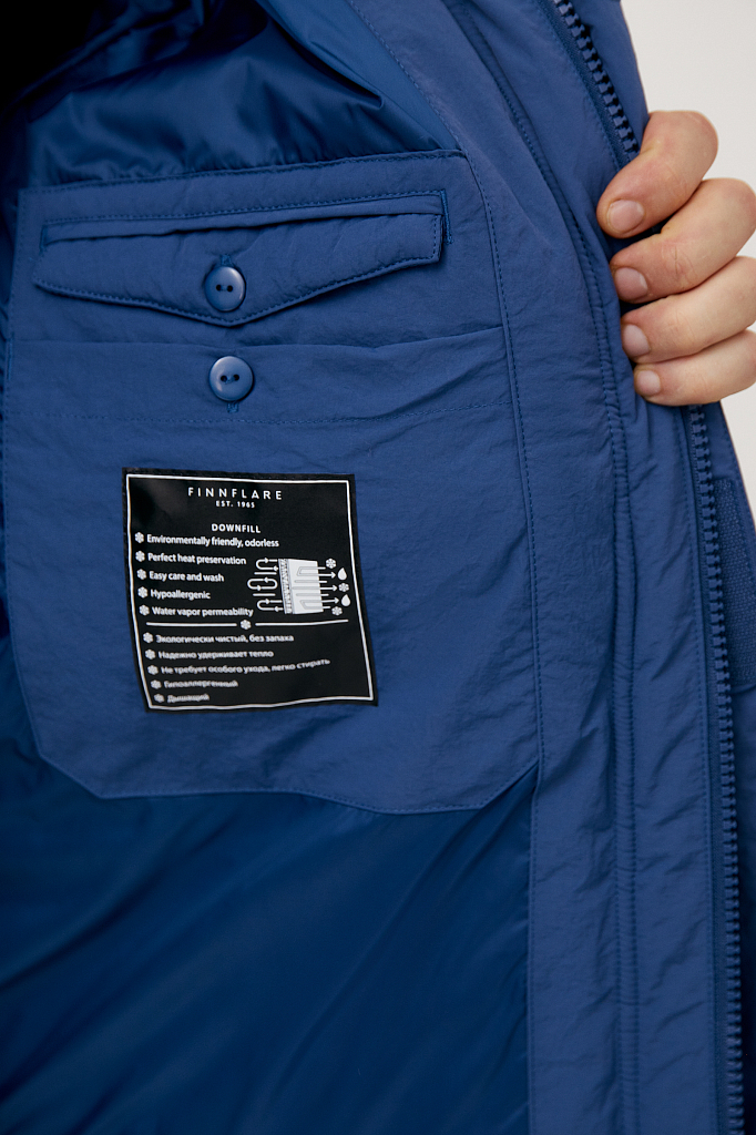 Куртка мужская Finn Flare FAB21067 синяя 3XL