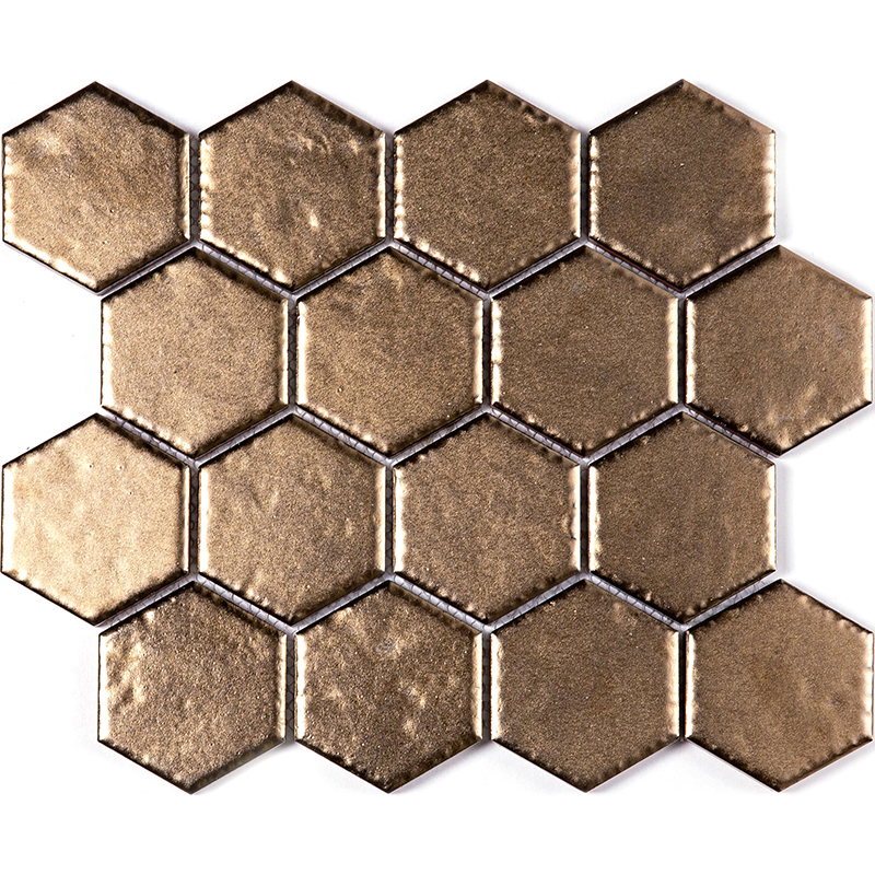 Мозаичная плитка Gaudi Hexa-28-4 коричневый темный
