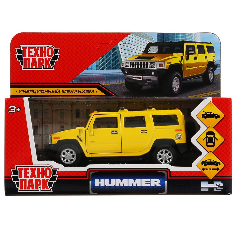 Купить модель машины Технопарк Hummer H2, жёлтая, инерционная НUМ2-12-YЕ,  цены на Мегамаркет