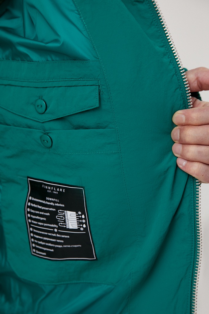 Куртка мужская Finn Flare FAB21041 зеленая 2XL